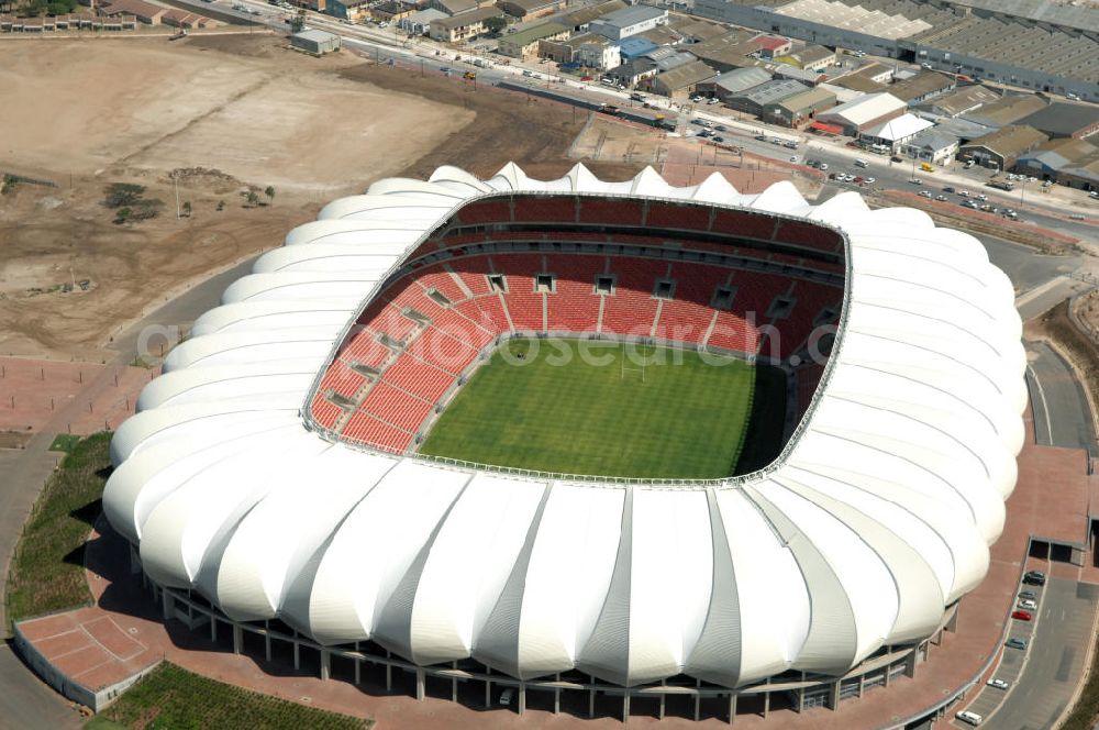 Port Elizabeth from the bird's eye view: Blick auf das Nelson - Mandela - Bay - Stadion in Port Elizabeth in der Provinz Eastern Cape in Südafrika vor der Fußball-Weltmeisterschaft 2010. View of the Nelson-Mandela-Bay-Stadium in Port Elizabeth in South Africa for the FIFA World Cup 2010.