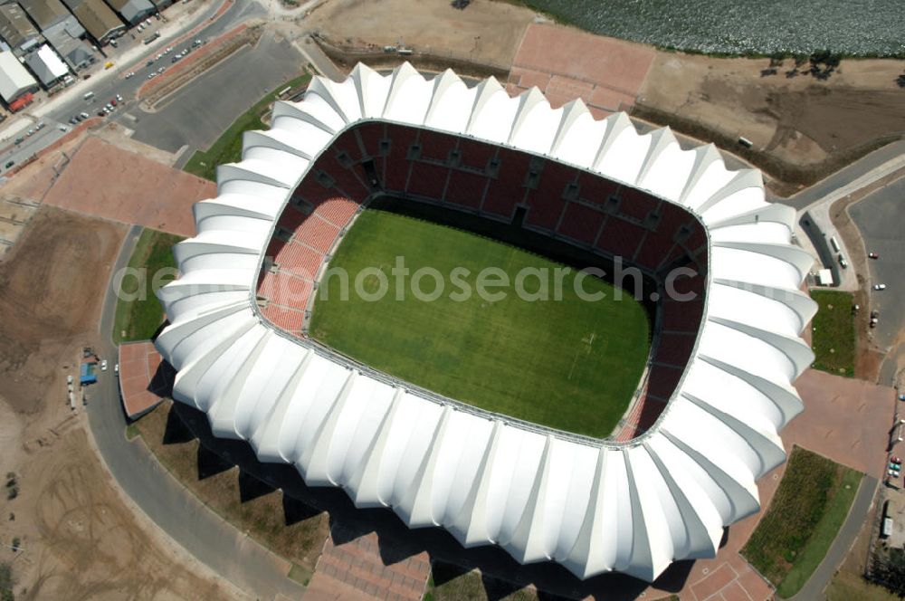 Port Elizabeth from the bird's eye view: Blick auf das Nelson - Mandela - Bay - Stadion in Port Elizabeth in der Provinz Eastern Cape in Südafrika vor der Fußball-Weltmeisterschaft 2010. View of the Nelson-Mandela-Bay-Stadium in Port Elizabeth in South Africa for the FIFA World Cup 2010.