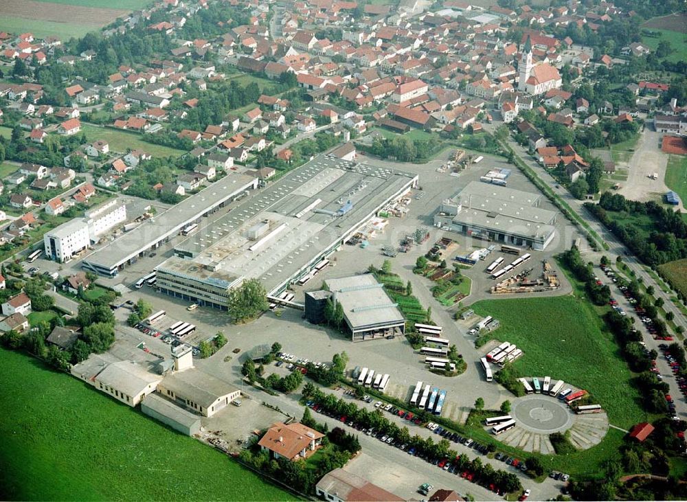 Aerial image Pilsting - NEOPLAN-Werk im Gewerbegebiet bei Pilsting - Ganacker in Bayern.