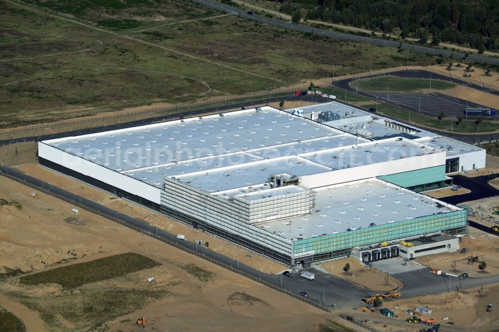 Aerial image Schwerin - Nestle - construction site for a manufacturing plant in the Industrial Park Schwerin in Mecklenburg - Western Pomerania