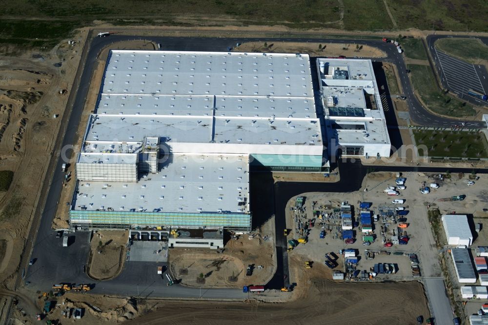 Aerial photograph Schwerin - Nestle - construction site for a manufacturing plant in the Industrial Park Schwerin in Mecklenburg - Western Pomerania