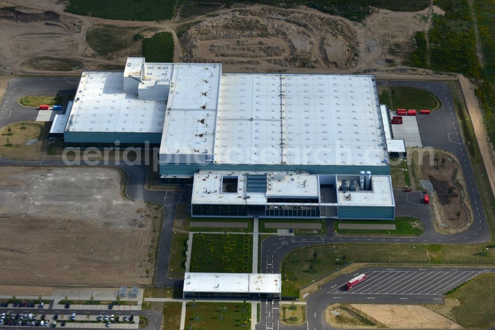 Schwerin from above - Nestle - construction site for a manufacturing plant in the Industrial Park Schwerin in Mecklenburg - Western Pomerania