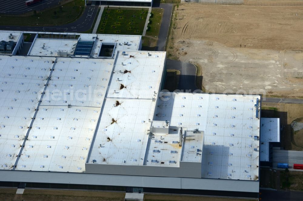 Schwerin from above - Nestle - construction site for a manufacturing plant in the Industrial Park Schwerin in Mecklenburg - Western Pomerania