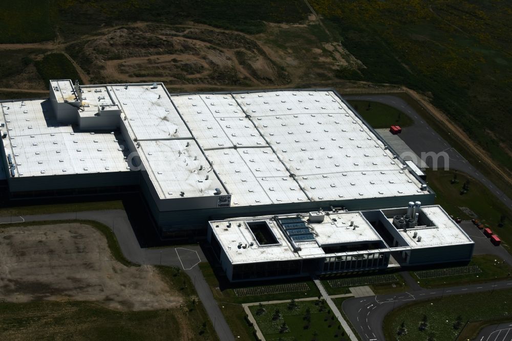 Schwerin from above - Nestle - manufacturing plant in the Industrial Park Schwerin in Mecklenburg - Western Pomerania