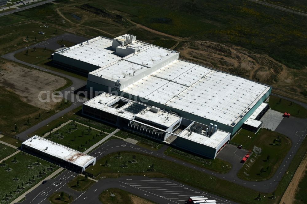 Schwerin from above - Nestle - manufacturing plant in the Industrial Park Schwerin in Mecklenburg - Western Pomerania