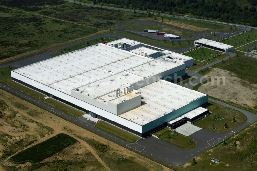 Schwerin from above - Nestle - manufacturing plant in the Industrial Park Schwerin in Mecklenburg - Western Pomerania