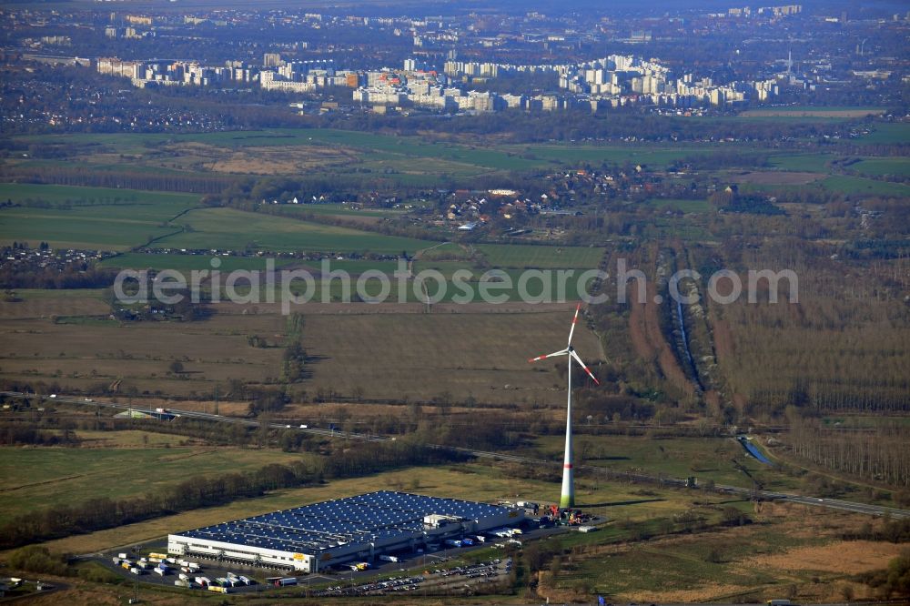 Aerial image Berlin OT Buch - View of the Netto logistics center in the district of Buch in Berlin