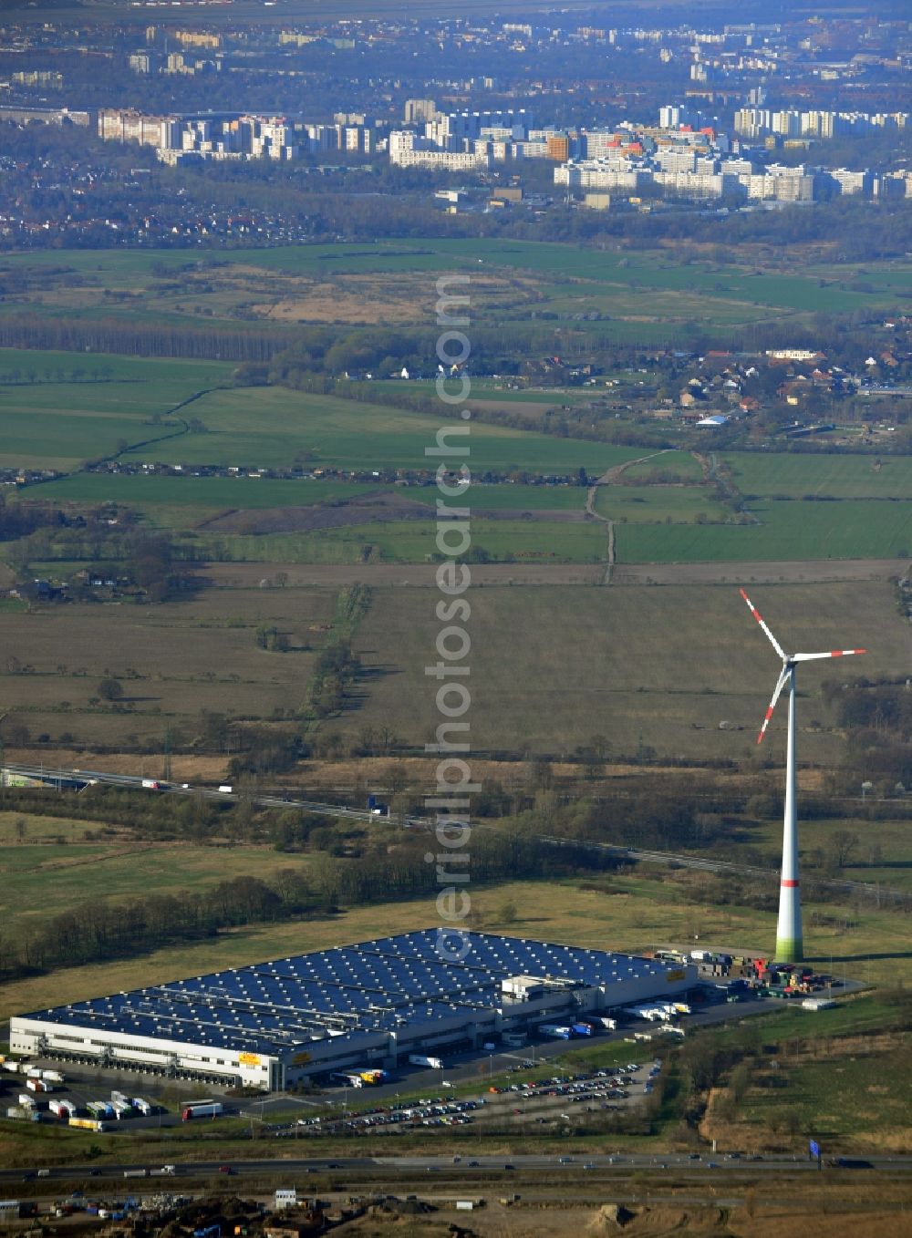 Aerial photograph Berlin OT Buch - View of the Netto logistics center in the district of Buch in Berlin