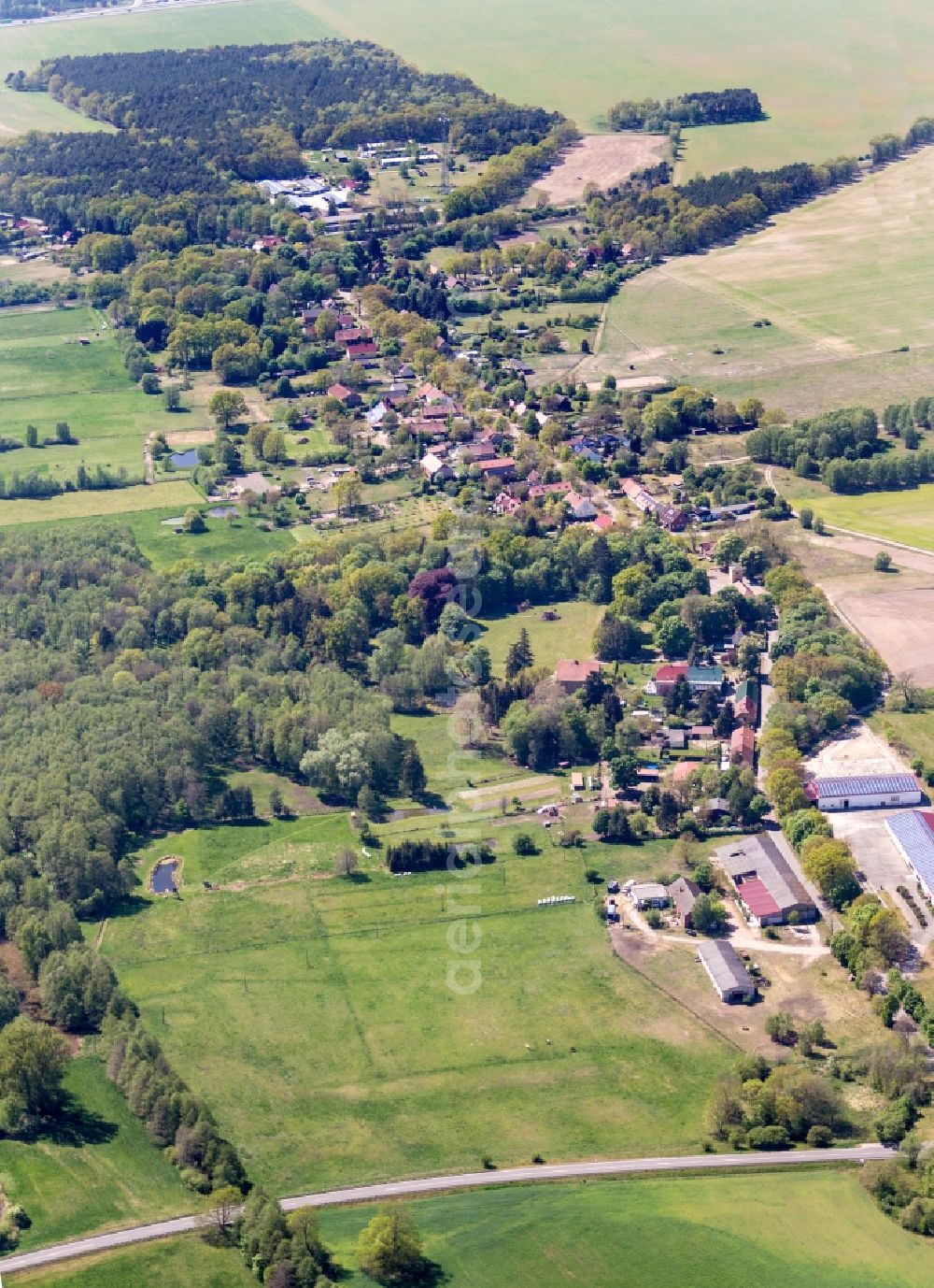 Aerial photograph Temnitzquell - Netzeband in Temnitzquell in the state Brandenburg, Germany