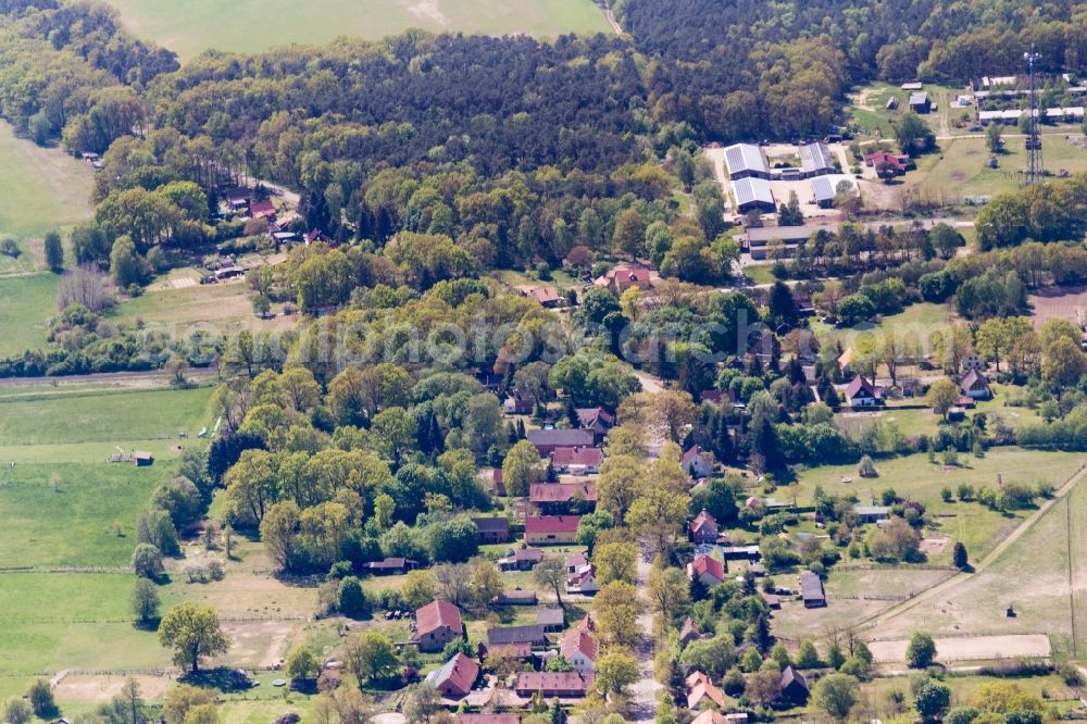 Temnitzquell from the bird's eye view: Netzeband in Temnitzquell in the state Brandenburg, Germany