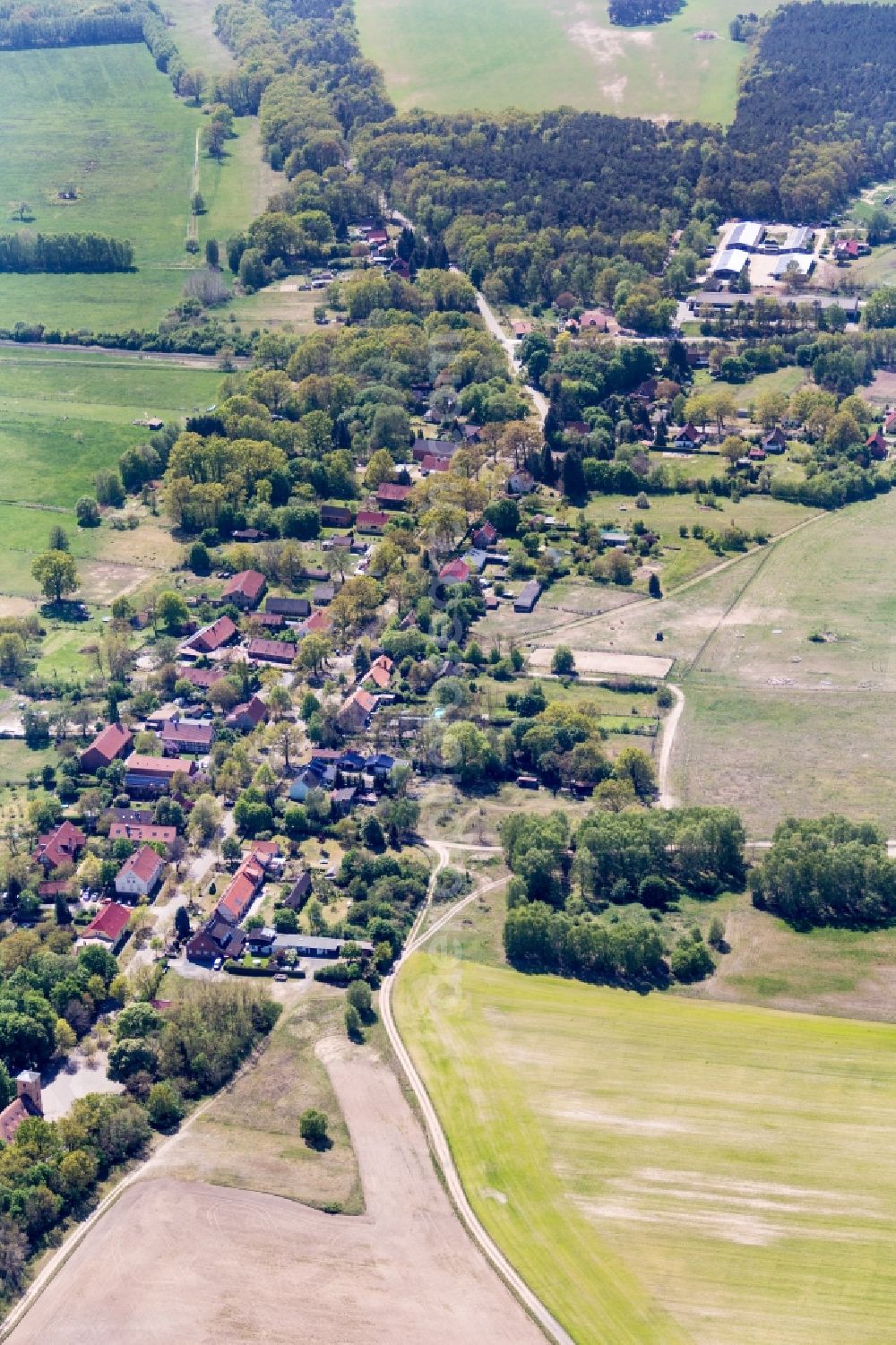 Aerial image Temnitzquell - Netzeband in Temnitzquell in the state Brandenburg, Germany