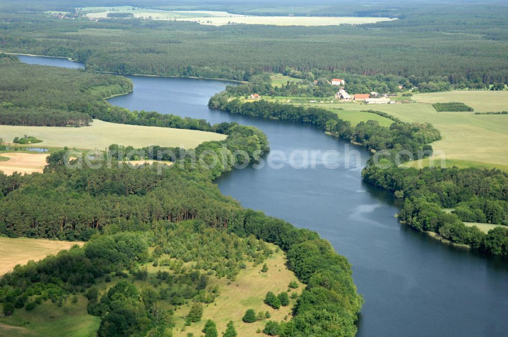 Aerial image Templin - Blick auf den Netzowsee bei Templin in Brandenburg. View onto the lake Netzowsee near Templin in Brandenburg / BB.