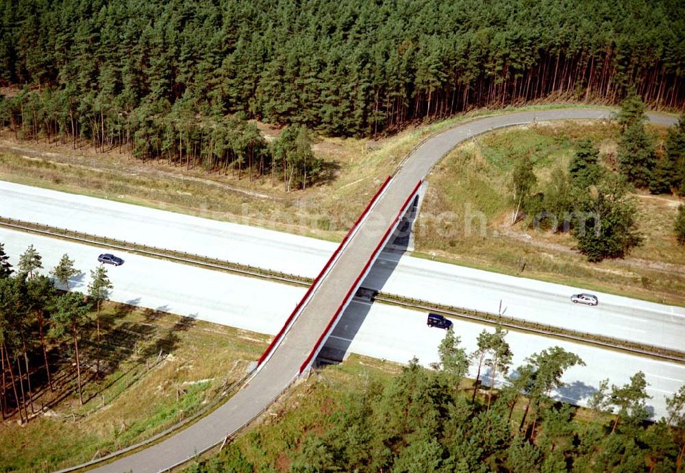 Aerial image Königs Wusterhausen - neu erbaute Brücke an der Bundesautobahn A10 am südlichen Berliner Ring bei Königs Wusterhausen