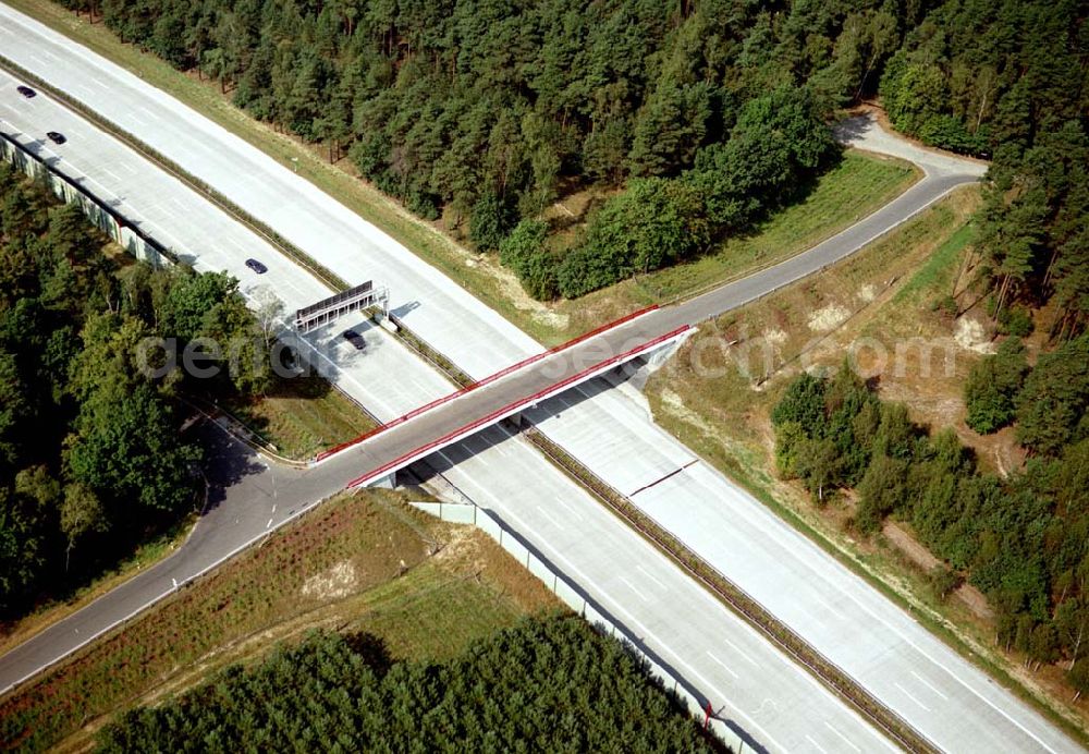 Aerial photograph Königs Wusterhausen - neu erbaute Brücke an der Bundesautobahn A10 am südlichen Berliner Ring bei Königs Wusterhausen