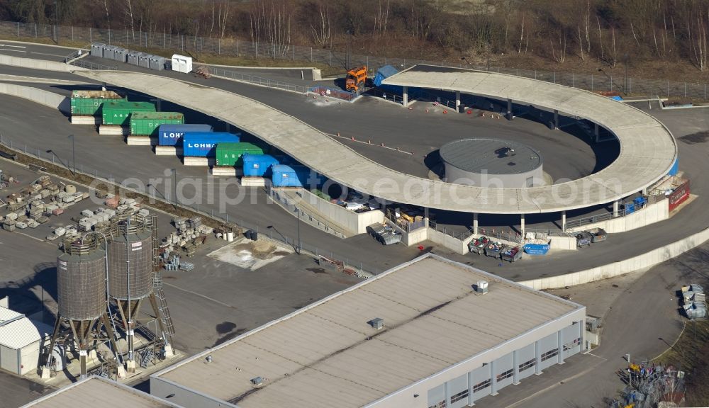 Marl from above - Newly constructed central depot with recycling and waste of Stadtwerke Marl in North Rhine-Westphalia NRW