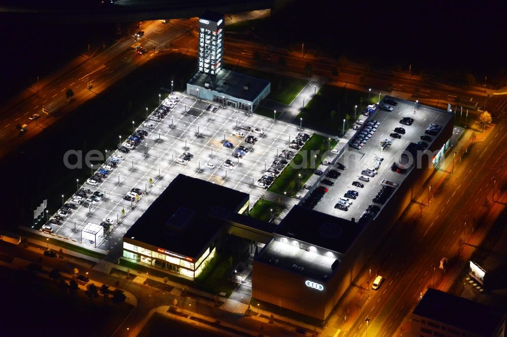 Aerial photograph Berlin - Night view of the Audi Terminal in Berlin - Adlershof