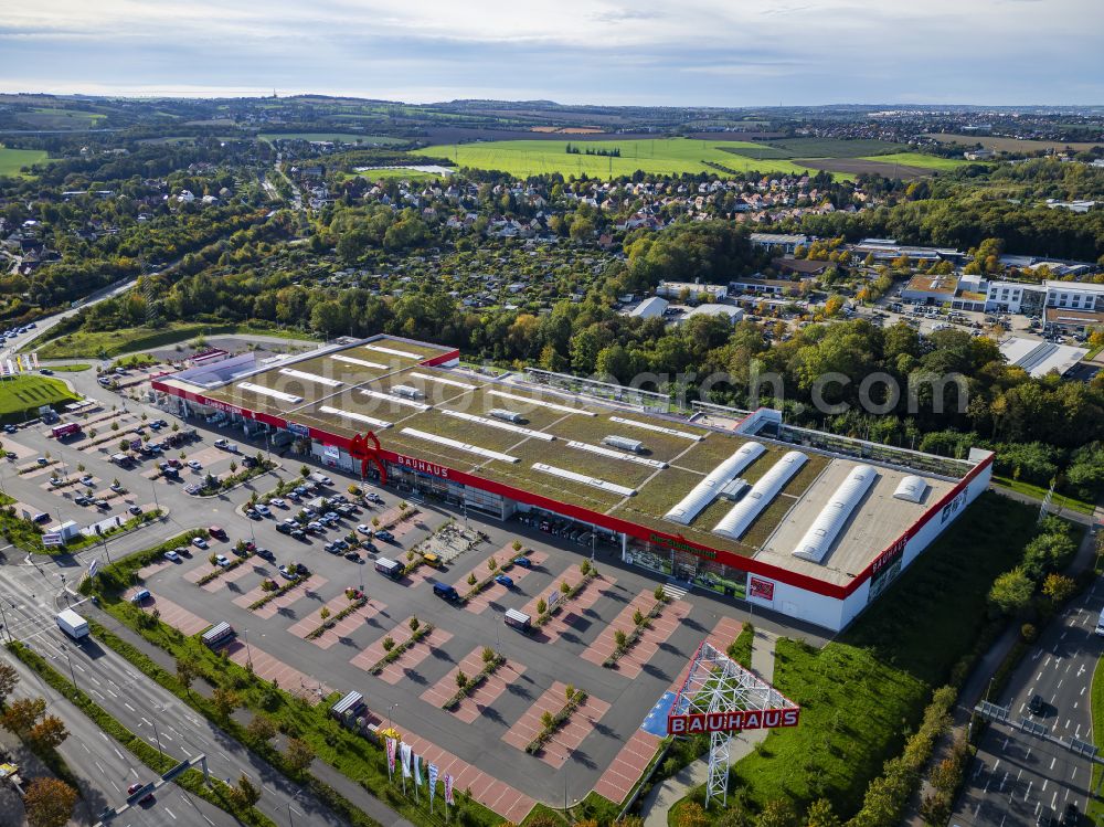 Aerial photograph Dresden - Newly built shopping center Kaufpark Nickern on Dohnaer Strasse in the Lockwitz district of Dresden in the state of Saxony, Germany