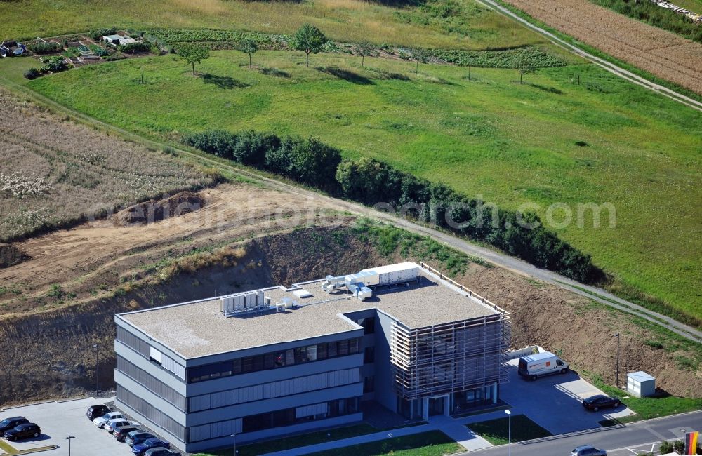 Aerial image Rottendorf - View of a new build in the business park in Rottendorf in the state Bavaria