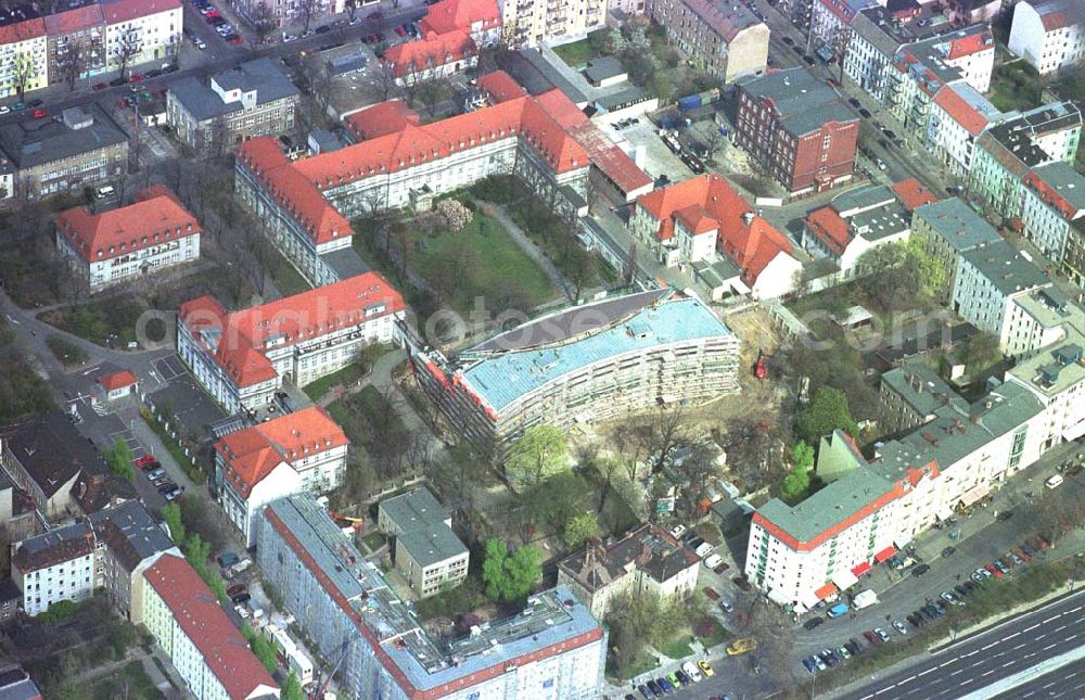 Aerial image Berlin - Lichtenberg - Neu- und Erweiterungsbau am Krankenhaus Lichtenberg