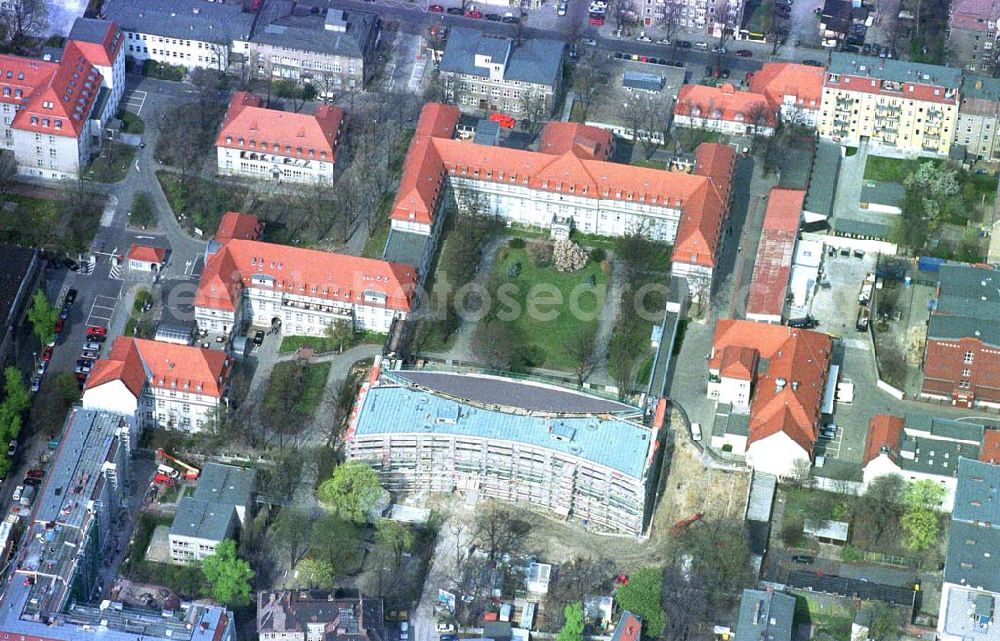 Aerial photograph Berlin - Lichtenberg - Neu- und Erweiterungsbau am Krankenhaus Lichtenberg