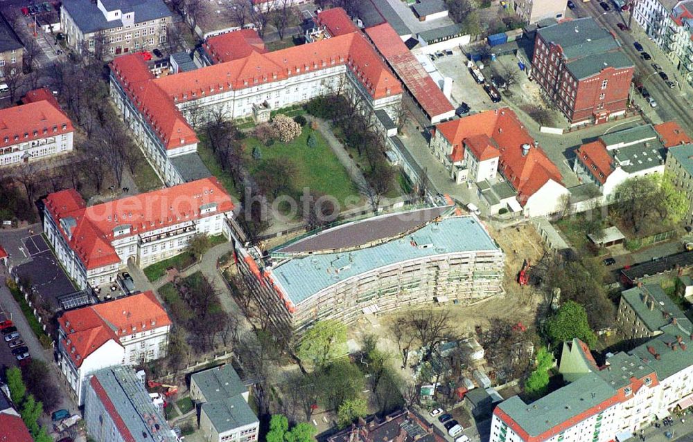 Aerial photograph Berlin - Lichtenberg - Neu- und Erweiterungsbau am Krankenhaus Lichtenberg