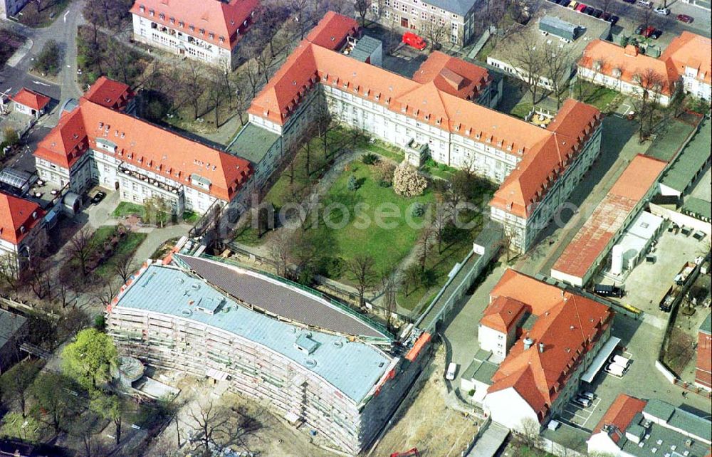 Aerial image Berlin - Lichtenberg - Neu- und Erweiterungsbau am Krankenhaus Lichtenberg