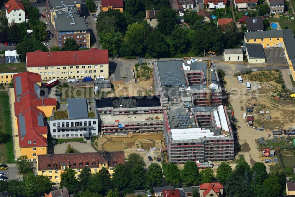 Aerial image Berlin Hellersdorf - New build and renovation of the psychiatry clinic at the Vivantes Clinical Centre Hellersdorf at the road Myslowitzer Strasse in Berlin-Kaulsdorf