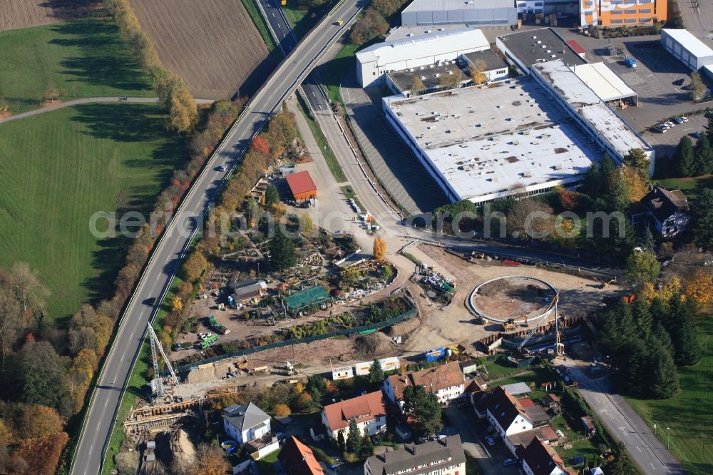 Aerial image Maulburg - Construction of the roundabout and road course for connection to the federal highway B317 in Maulburg in the state of Baden-Wuerttemberg