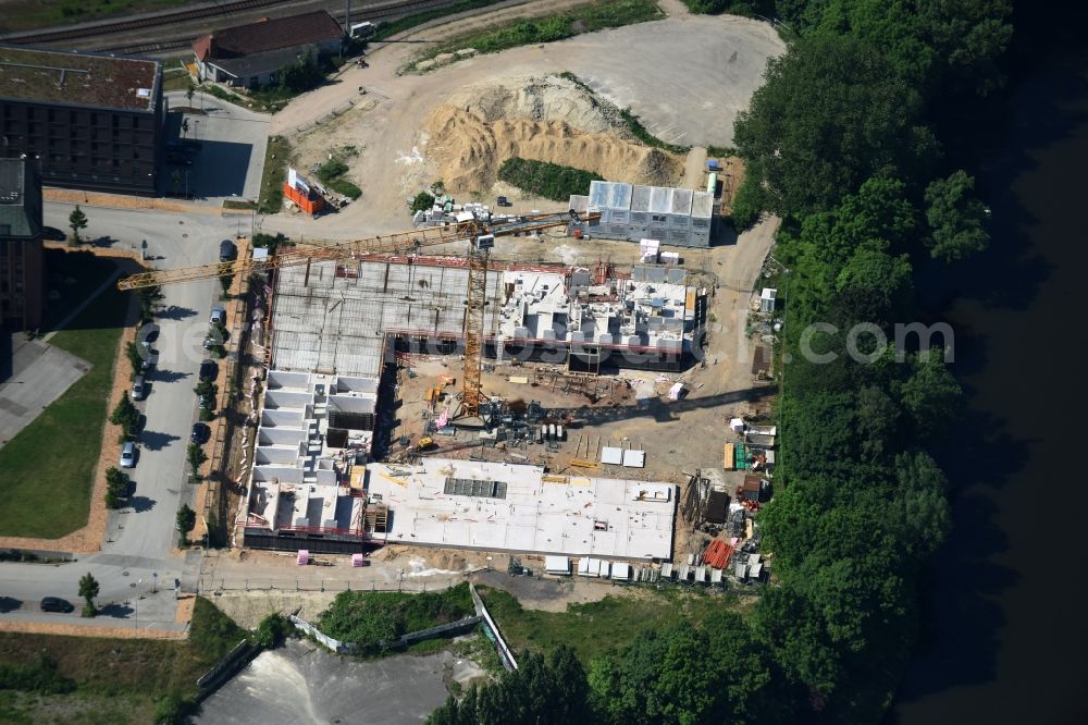 Lübeck from above - Construction of a nursing home - Senior residence at the Werft street in Luebeck in Schleswig-Holstein