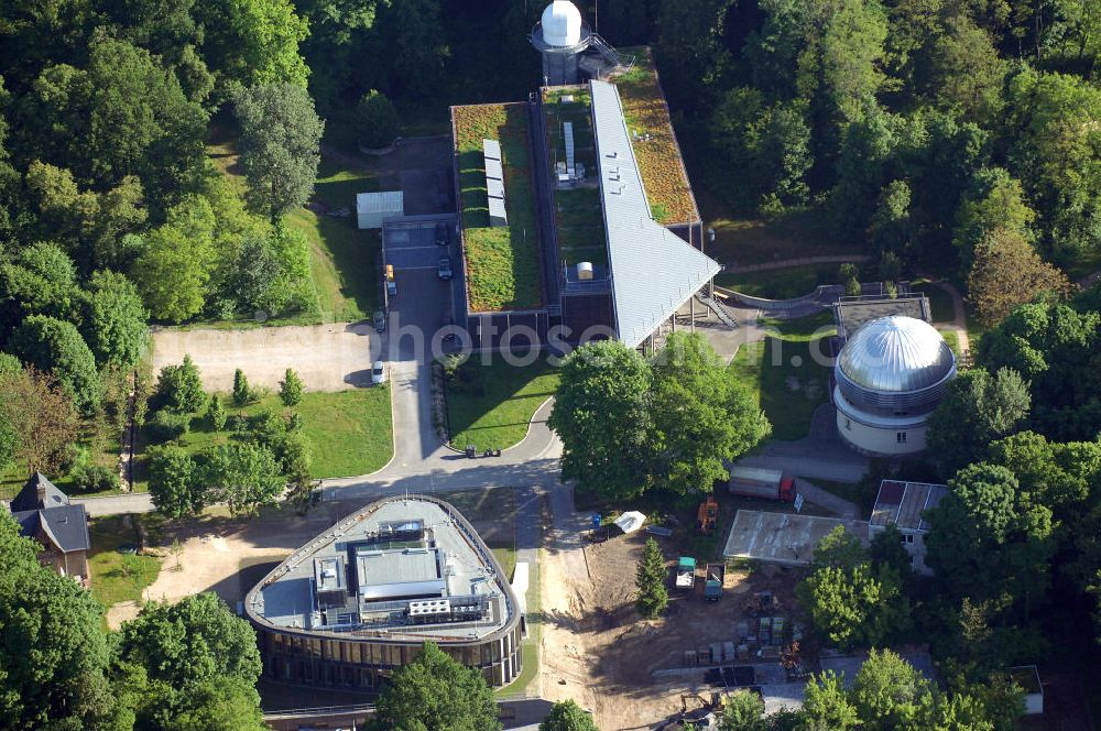 Aerial photograph Potsdam - Blick auf die fertige Erweiterungsbaustelle des Astrophysikalisches Institut Potsdam, An der Sternwarte 16 in 14482 Potsdam.