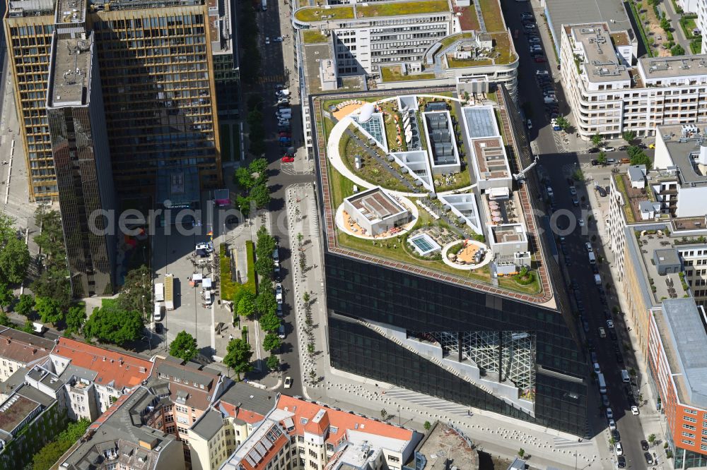 Berlin from the bird's eye view: Building Axel Springer Campus - OMA to Krausenstrasse - Schuetzenstrasse in Berlin