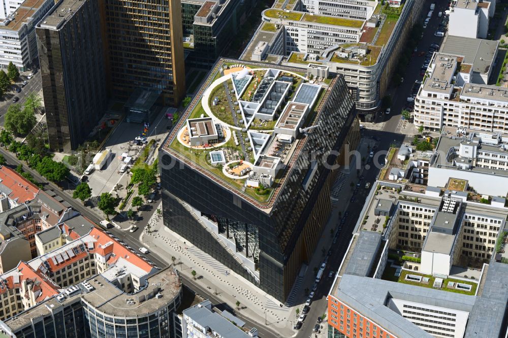 Aerial image Berlin - Building Axel Springer Campus - OMA to Krausenstrasse - Schuetzenstrasse in Berlin