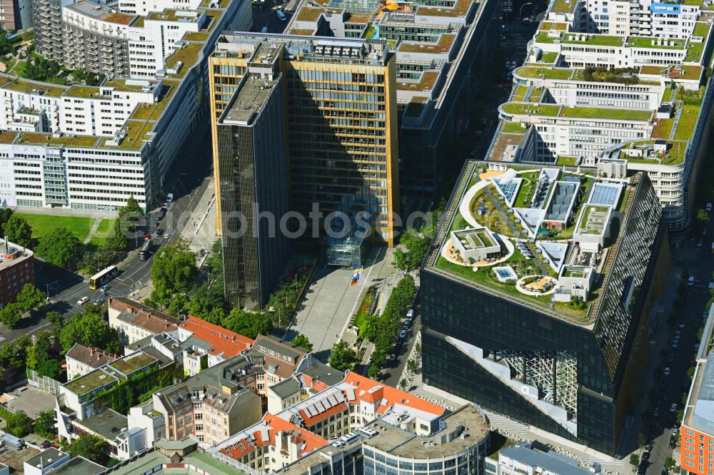 Berlin from the bird's eye view: Building Axel Springer Campus - OMA to Krausenstrasse - Schuetzenstrasse in Berlin