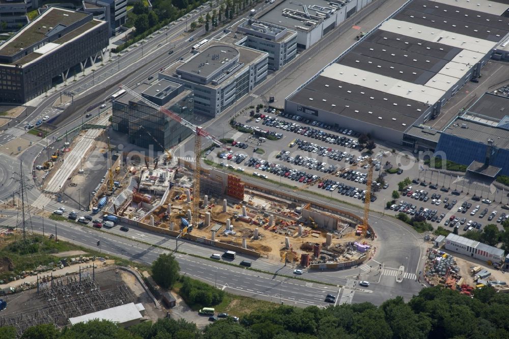 Luxembourg Luxemburg from the bird's eye view: New building construction site in the financial district Kirchberg in Luxembourg in Distrikt Letzebuerg, Luxembourg