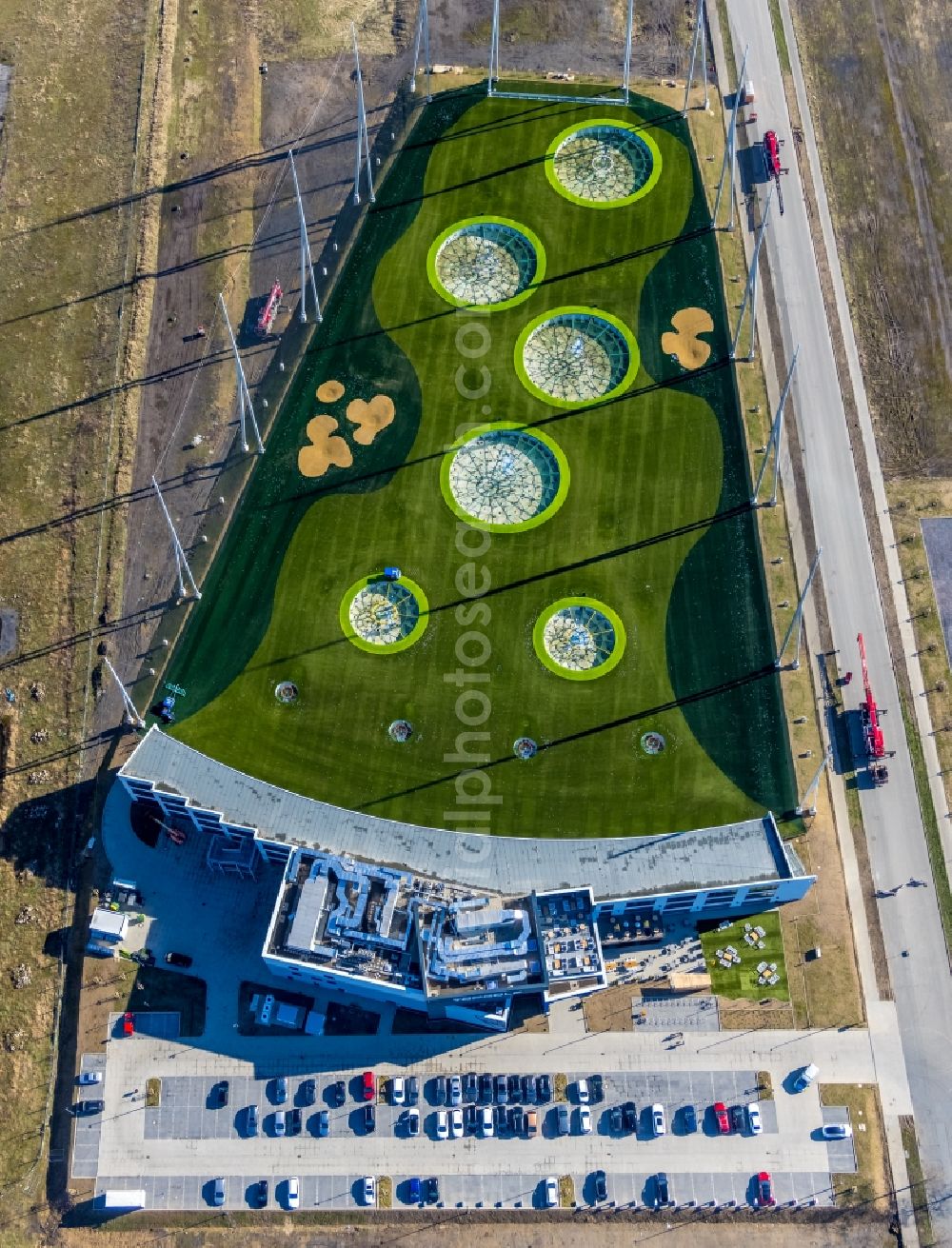 Aerial image Oberhausen - New building construction site in the industrial park BusinessPark.O on Bronmenring in Oberhausen at Ruhrgebiet in the state North Rhine-Westphalia, Germany