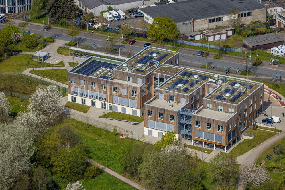 Aerial photograph Witten - Construction site for extension of Universitaet Witten-Herdecke on Alfred-Herrhausen-Strasse in Witten at Ruhrgebiet in the state North Rhine-Westphalia, Germany