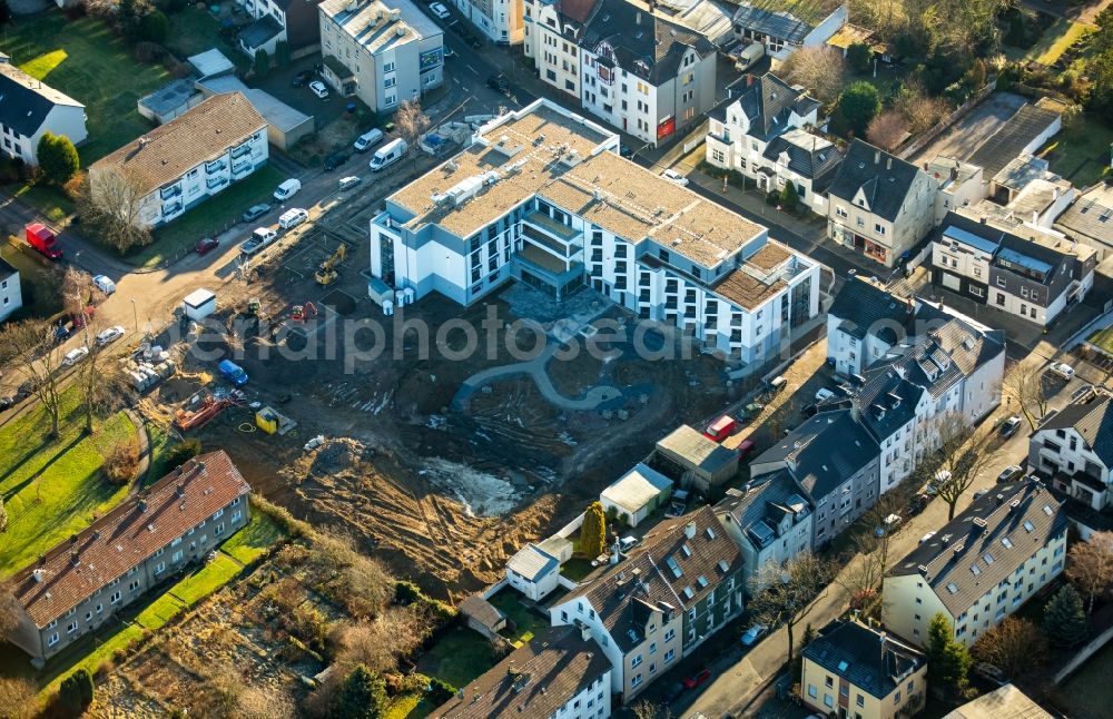 Aerial photograph Bochum - New building, building site, building the old people's home - senior citizen's residence of the Belia Seniorenresidenz GmbH, On the Dahlacker, in the district of Riemke in Bochum in the federal state North Rhine-Westphalia