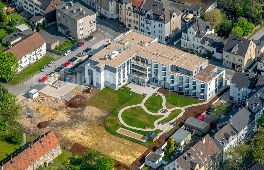 Aerial photograph Bochum - New building, building site, building the old people's home - senior citizen's residence of the Belia Seniorenresidenz GmbH, On the Dahlacker, in the district of Riemke in Bochum in the federal state North Rhine-Westphalia