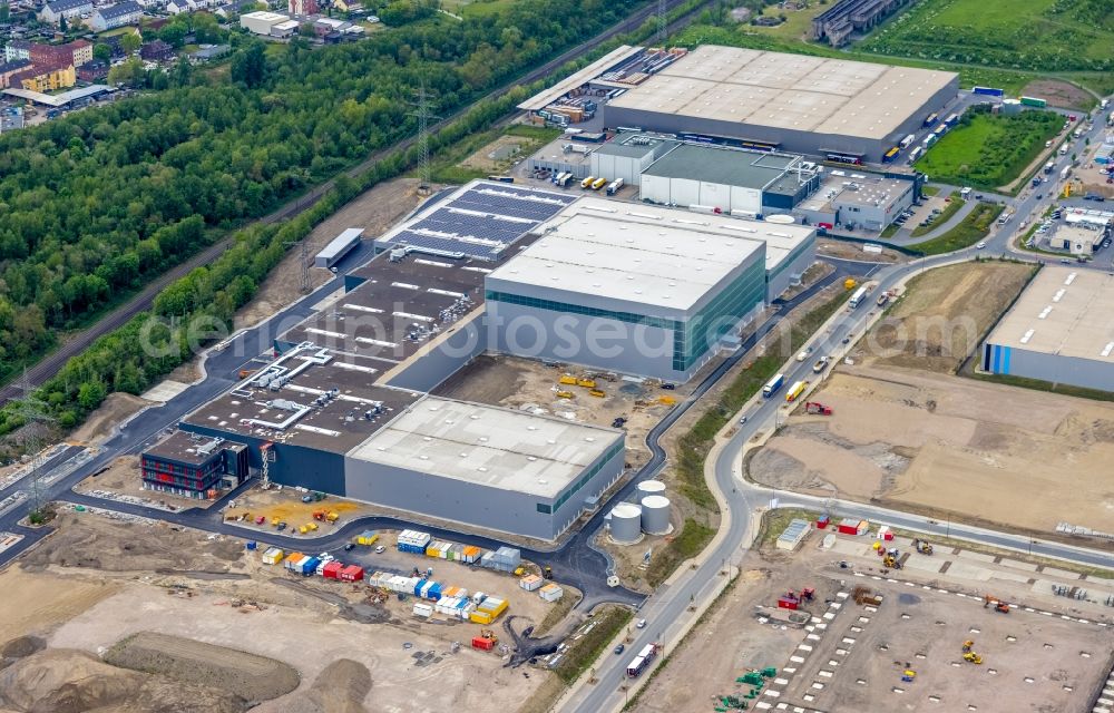 Gelsenkirchen from above - New building construction site in the industrial park on Bruesseler Strasse in Gelsenkirchen at Ruhrgebiet in the state North Rhine-Westphalia, Germany