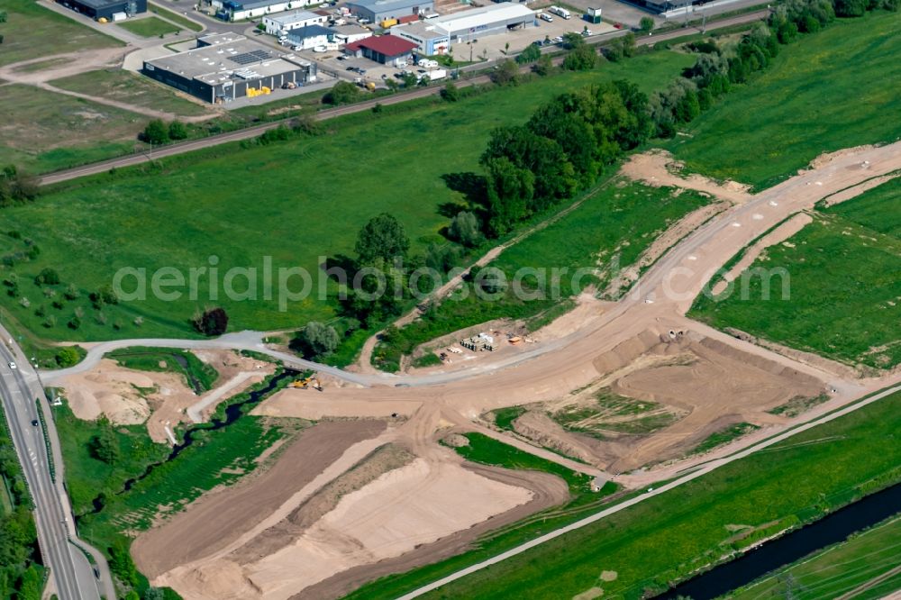 Gengenbach from above - New building construction site in the industrial park Gengenbach in Gengenbach in the state Baden-Wuerttemberg, Germany