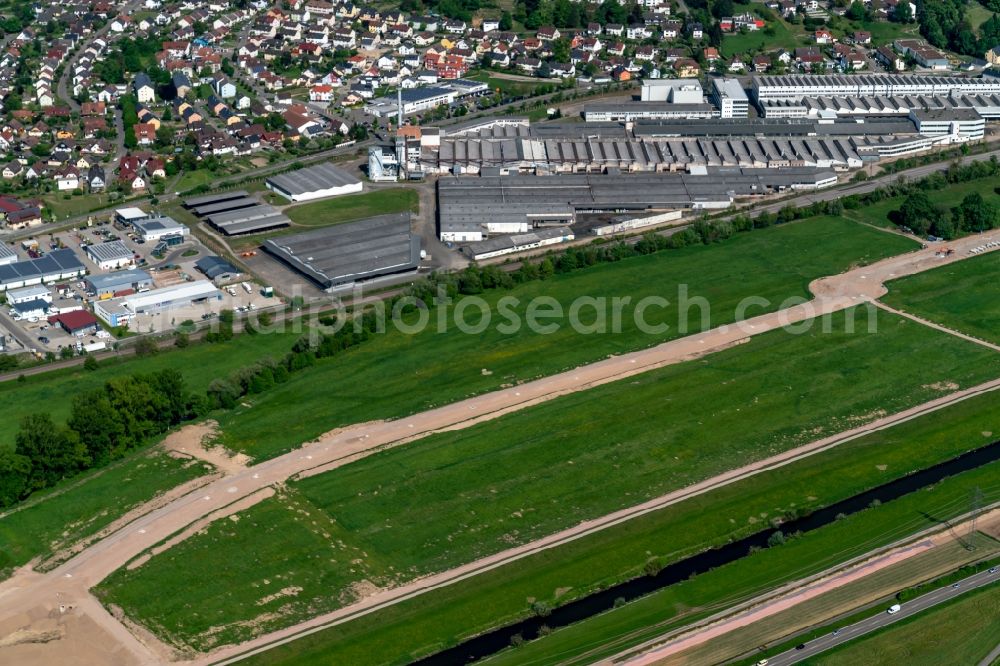 Gengenbach from the bird's eye view: New building construction site in the industrial park Gengenbach in Gengenbach in the state Baden-Wuerttemberg, Germany