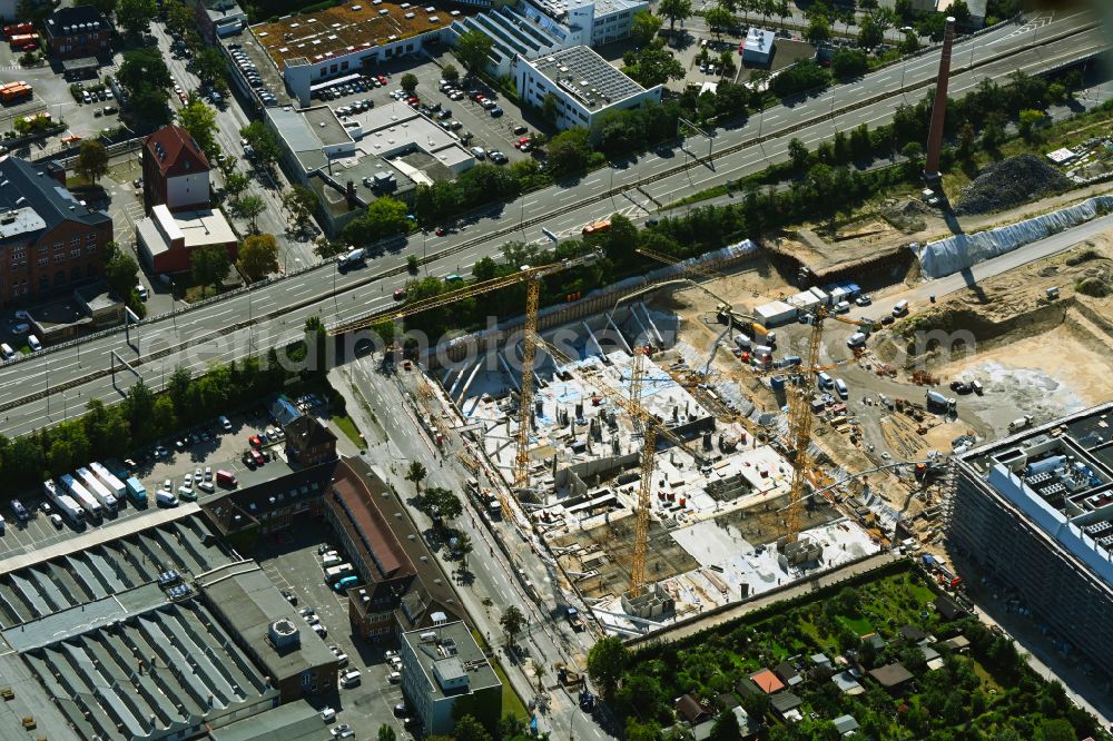 Aerial image Berlin - New building construction site in the industrial park Gewerbehoefequartier Go West on street Forckenbeckstrasse in the district Schmargendorf in Berlin, Germany