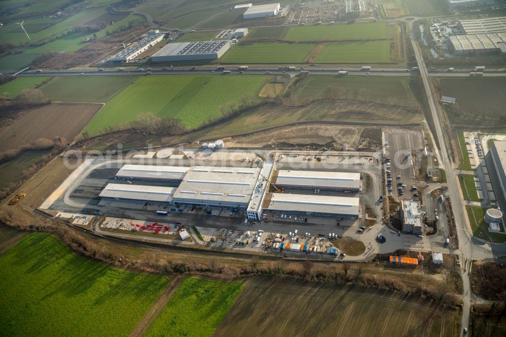 Aerial photograph Hamm - New building construction site in the industrial park InlogParc in the district Westerboenen in Hamm in the state North Rhine-Westphalia, Germany