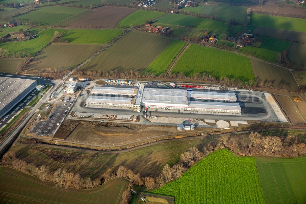 Hamm from above - New building construction site in the industrial park InlogParc in the district Westerboenen in Hamm in the state North Rhine-Westphalia, Germany