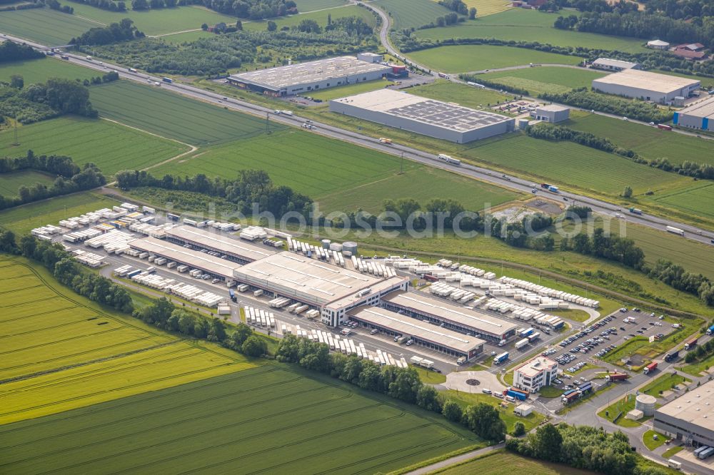 Aerial image Hamm - New building construction site in the industrial park InlogParc in the district Westerboenen in Hamm in the state North Rhine-Westphalia, Germany