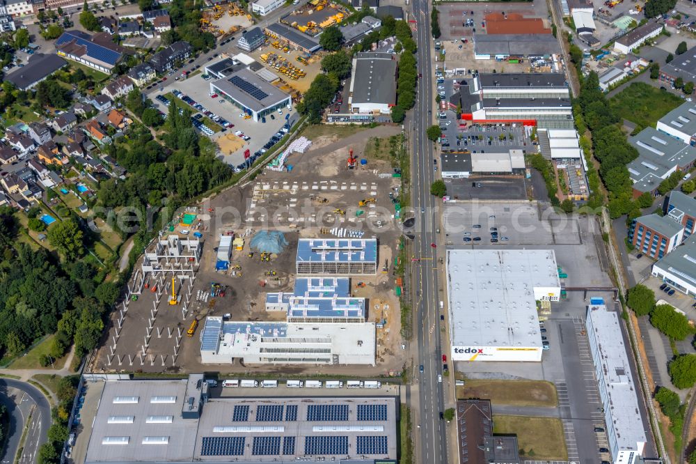 Aerial image Mülheim an der Ruhr - New building construction site in the industrial park on Jost- Gelaende in Muelheim on the Ruhr at Ruhrgebiet in the state North Rhine-Westphalia, Germany