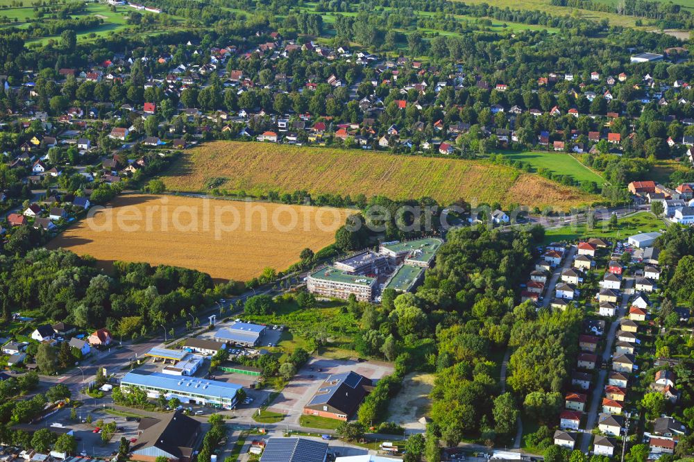 Aerial image Berlin - New building construction site in the industrial park Karo Neun on street Karower Damm in the district Blankenburg in Berlin, Germany