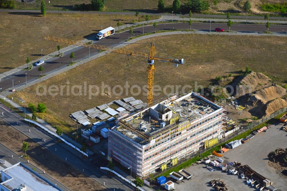 Aerial photograph Berlin - New building construction site in the industrial park Gross-Berliner Damm - Gerhard-Seydlmayr-Strasse in the district Johannisthal in Berlin, Germany