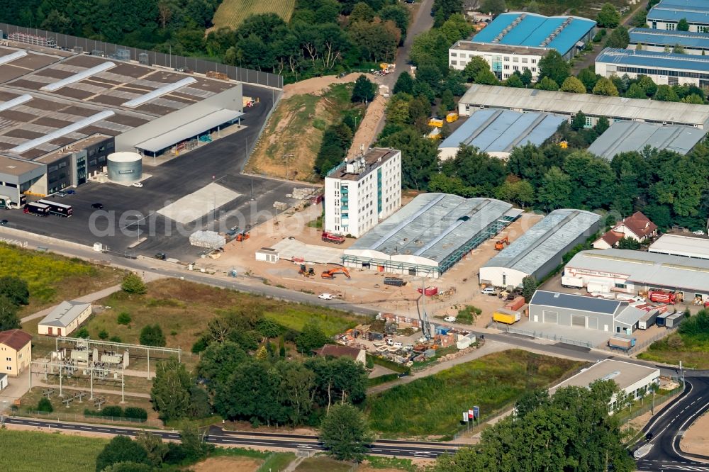 Rastatt from the bird's eye view: New building construction site in the industrial park in Rastatt in the state Baden-Wurttemberg, Germany