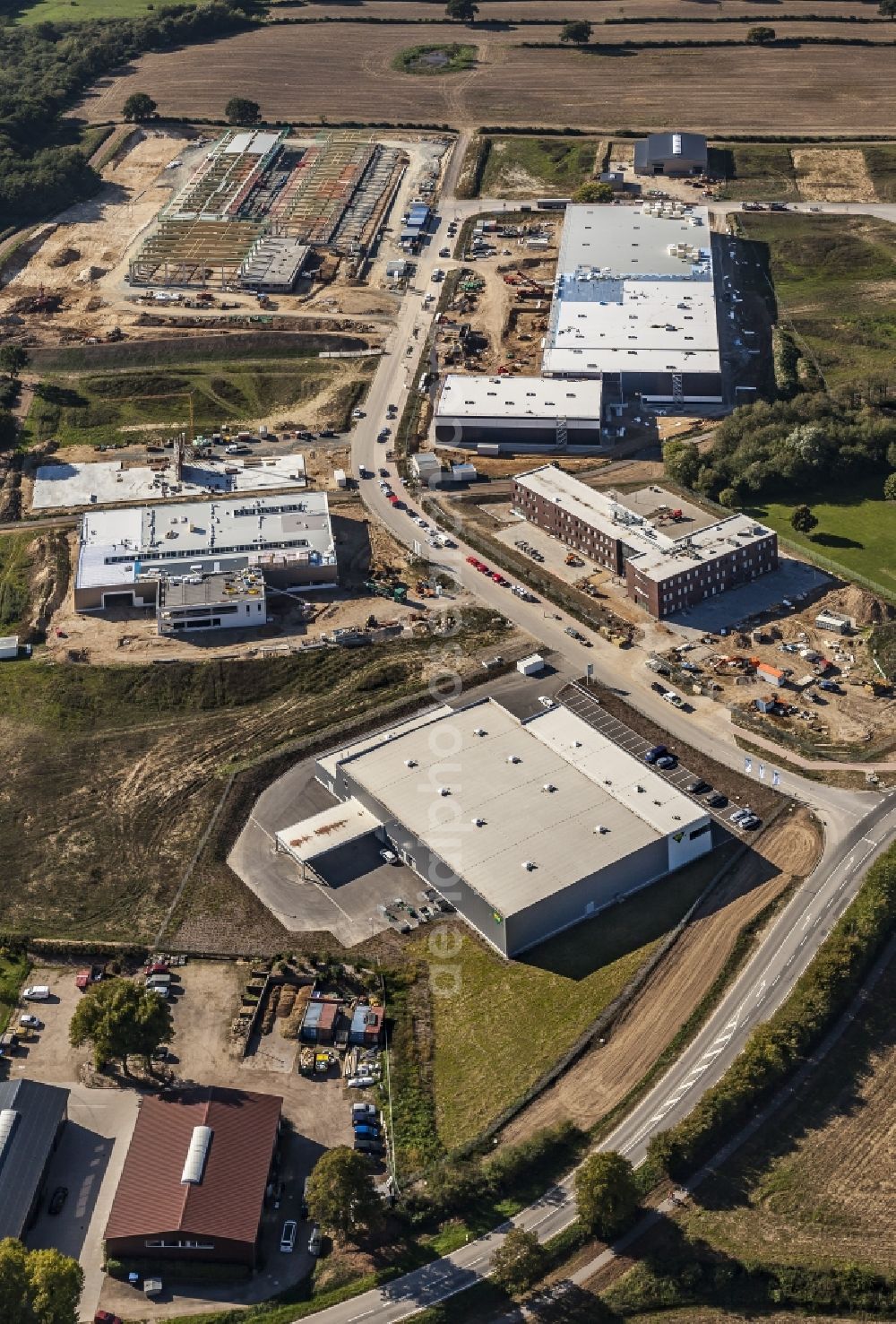 Aerial image Melsdorf - New building construction site in the industrial park Rotenhof in Melsdorf in the state , Germany